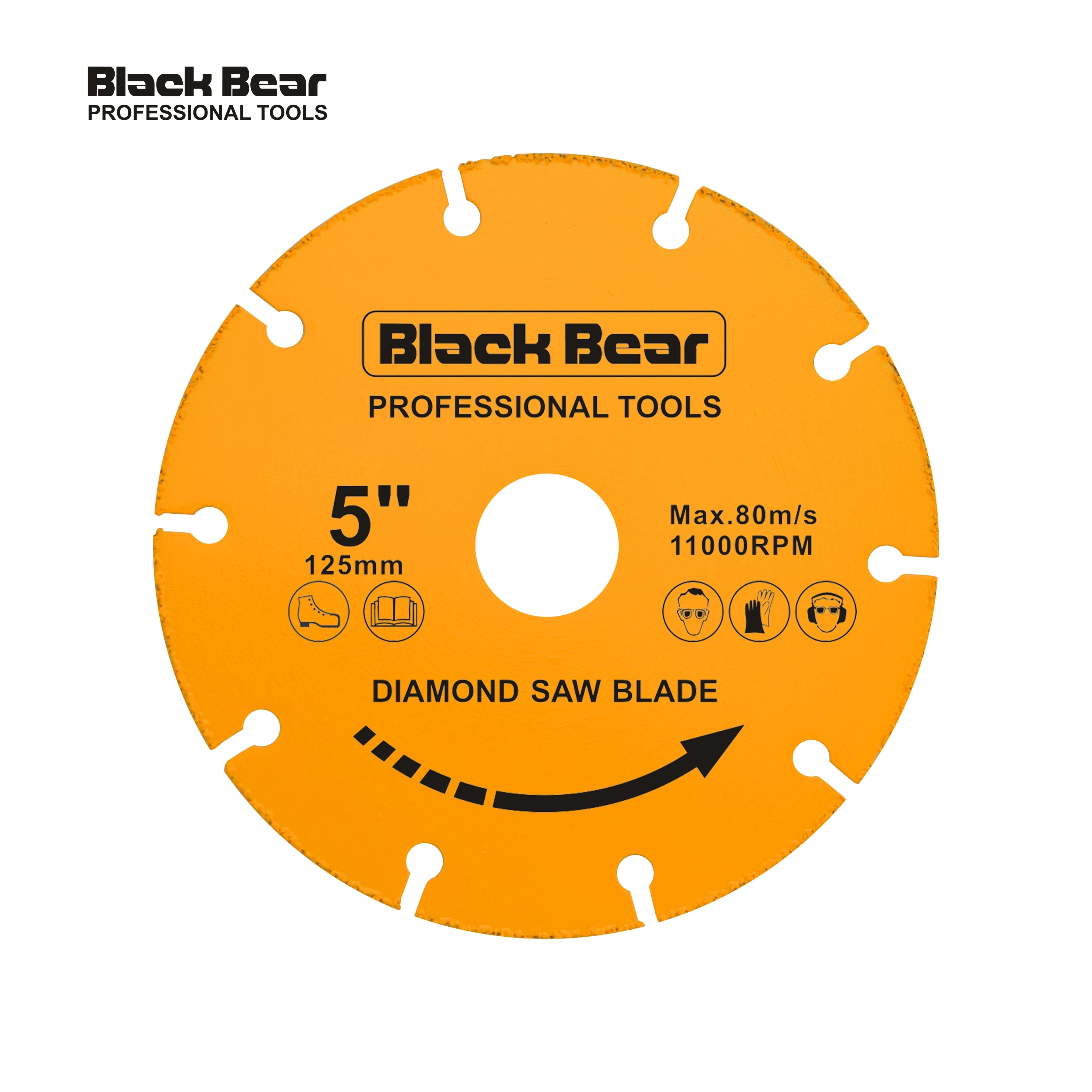 С рисунком «черный медведь», лидер продаж, партиями по 4-3/8 дюймов 110 мм цельный обод алмазные пильные диски алмазный отрезной диск для гранита мрамора