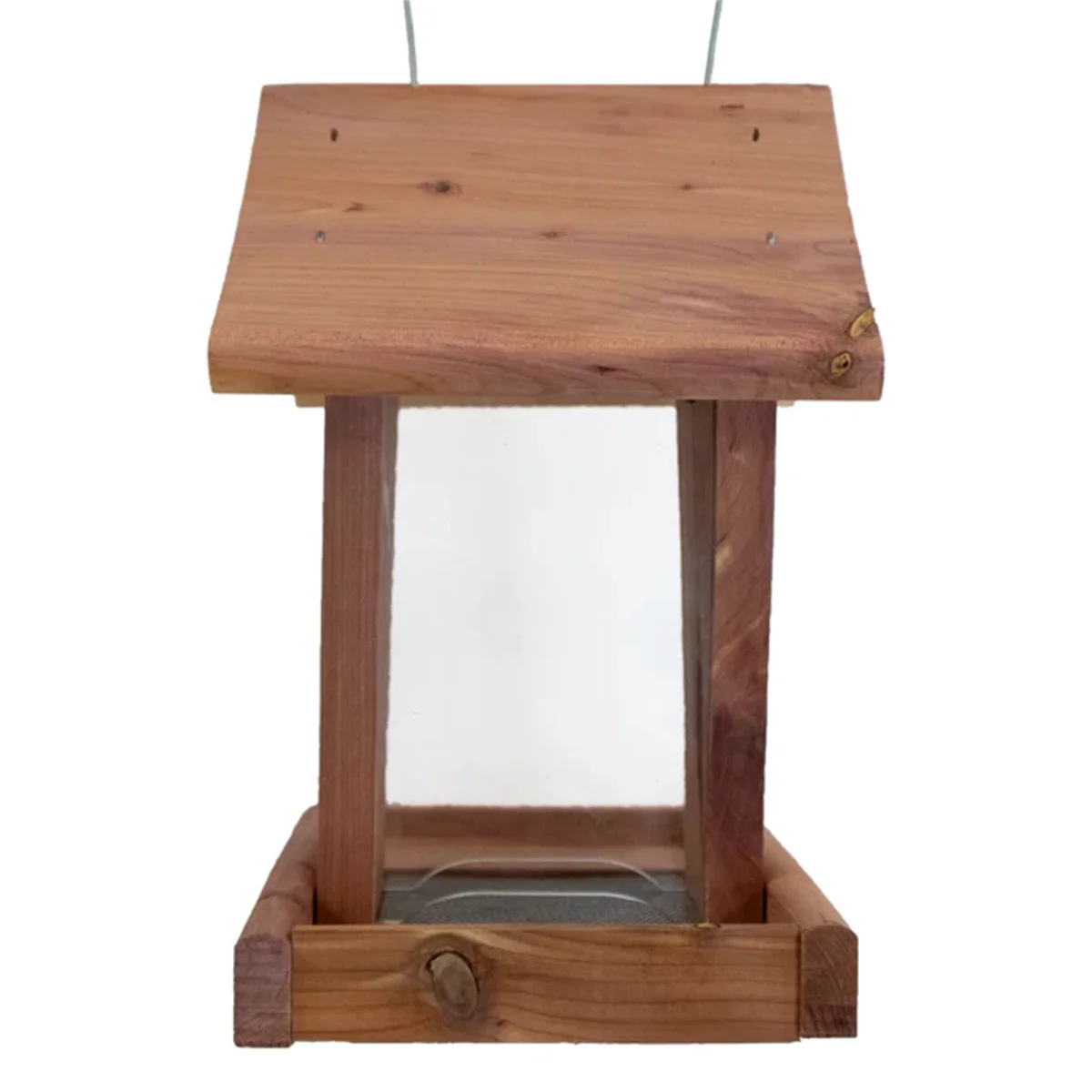 WILDMX Cedar Small Hopper Feeder by Wood Bird House for Outdoors Hanging Garden Patio Decorative