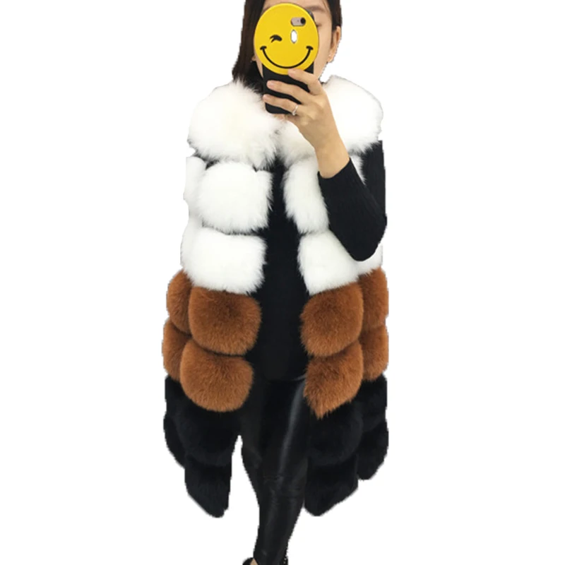 Brand new casual winter long ladies vest faux fur gilet with great price