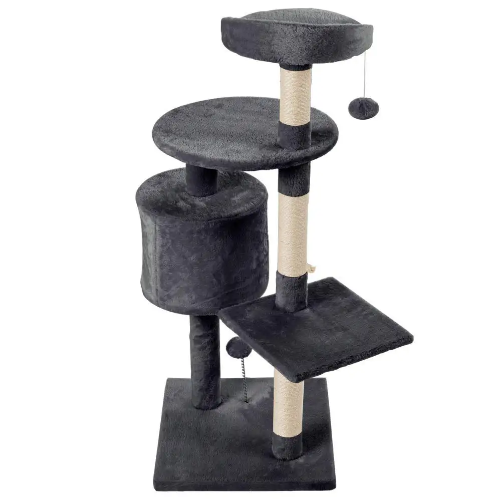 Hot selling  Luxury Indoor cat activity center cat tree house cat toys with soft plush faux fur