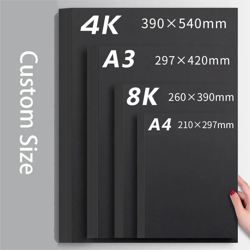 100% Wood Pulp Black Paper Black Liner Paper 400gsm Black Paper Paperboard Printing for Packaging Gift Box from Vietnam