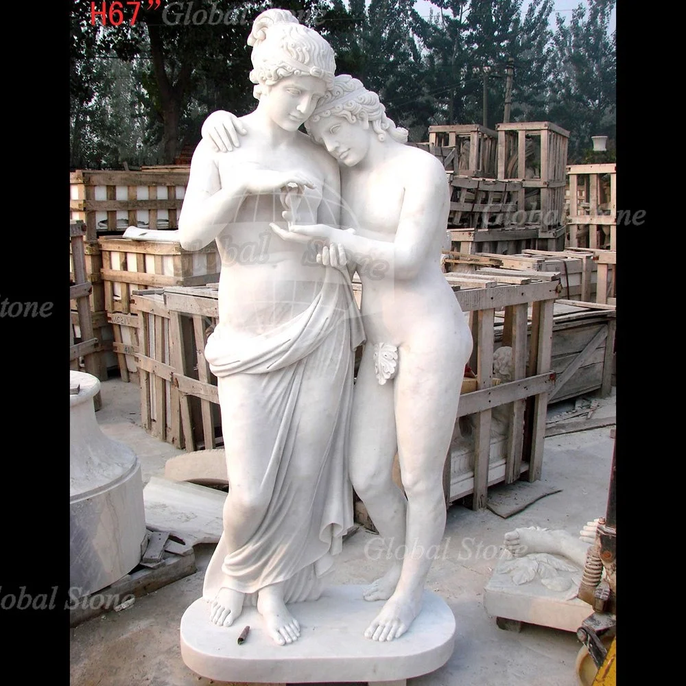 FANCY Life Size Marble Sexy Nude Woman Female Statues for Garden Outdoor