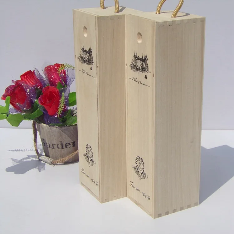 Wooden Hardboard Wine Storage Box for Single Wine Packaging Gift