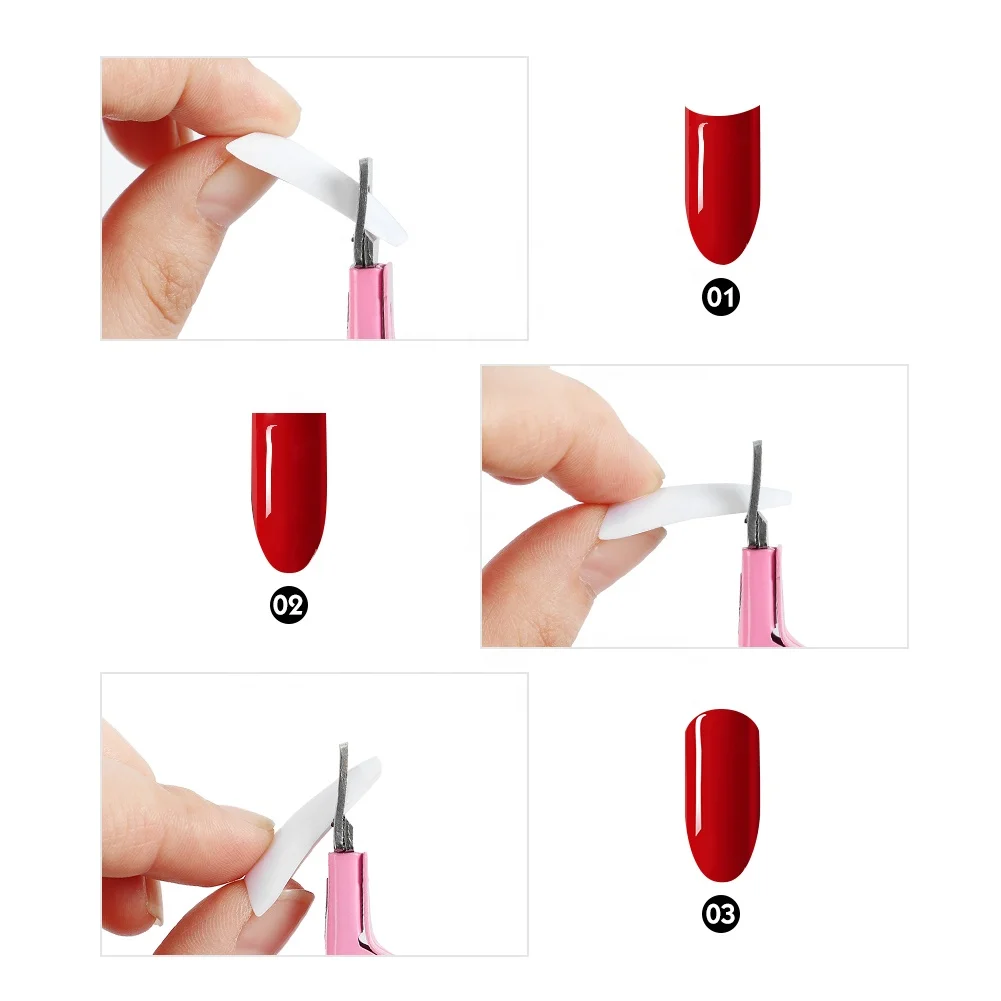 High Quality Professional Manicure/Pedicure Acrylic False Nail Art Tips Clippers Edge Cutter Pink Nail Nipper Tools Stainless Steel sample