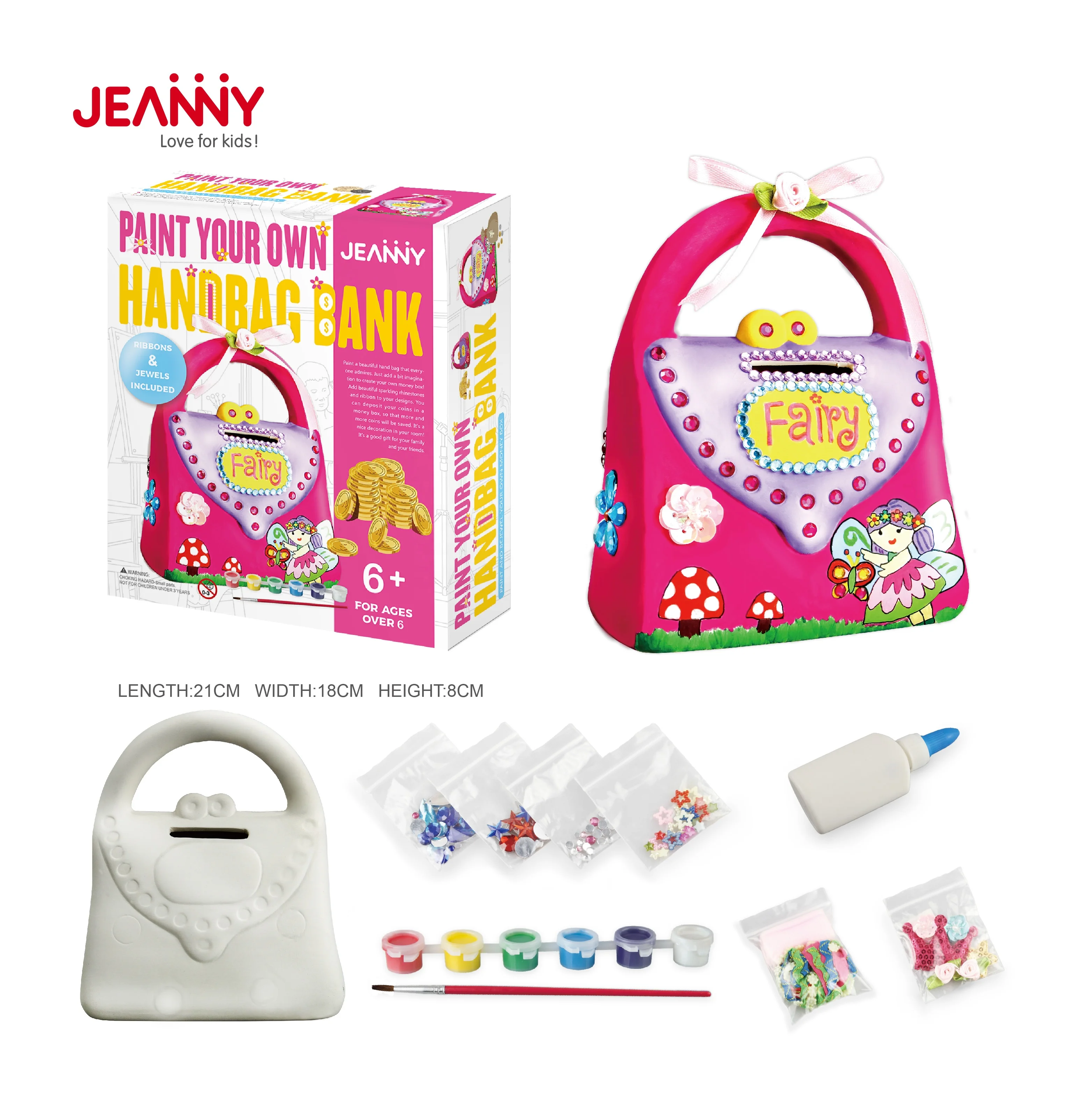 Handmade Ceramic Craft Artist Decoration For Children Art And Craft Money Box Hand Bag DIY Painting Ceramic Kits For Kids
