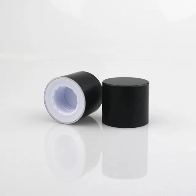 Hot processing custom 24/410 plastic cosmetic cap aromatherapy cover Black PP plastic cover