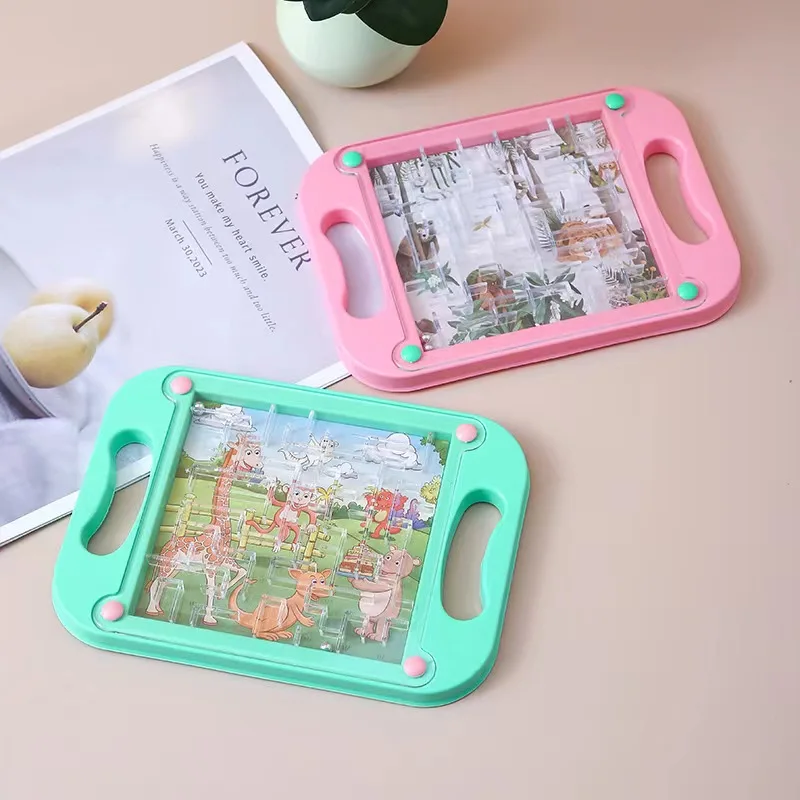 Kids Toy Maze Rolling Ball Toys Educational Handheld Balance Ball Board Games Kids Plastic Maze Balance Board Game