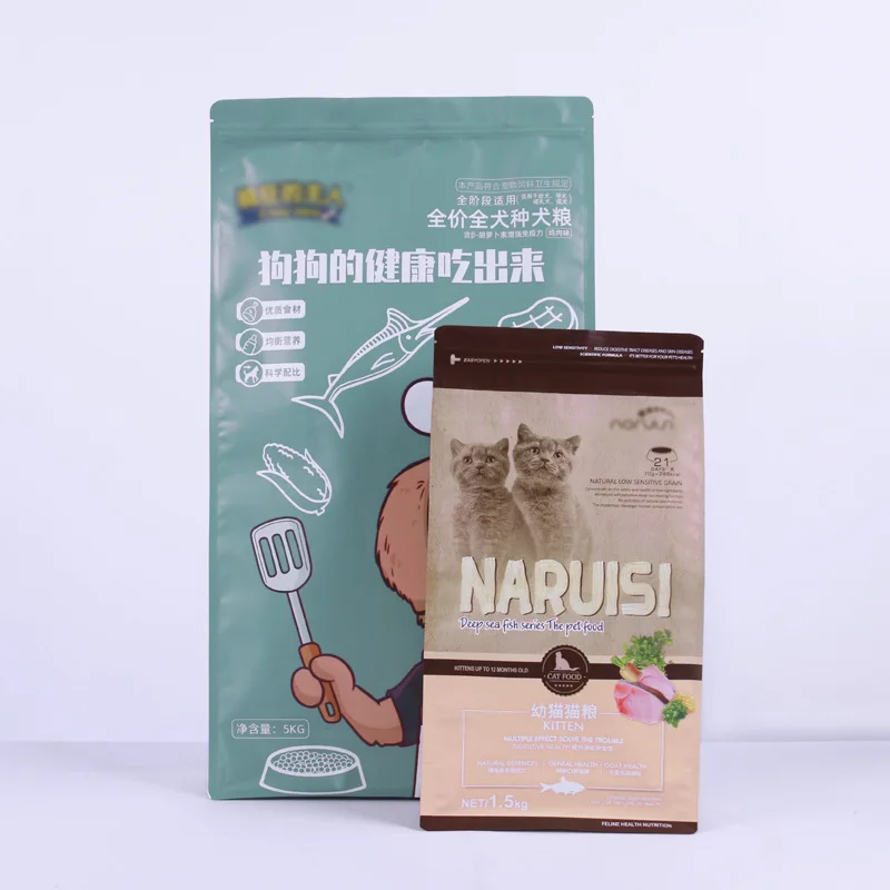 Custom advanced printing process Reusable Pet Dog Food Packaging Bag With Zipper