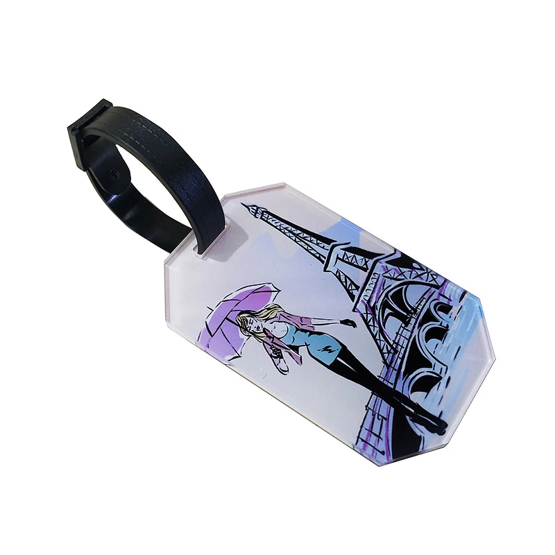 6*9.5*0.3cm Sublimation Acrylic Blank Traveling Luggage Tags For Custom Friend Gifts