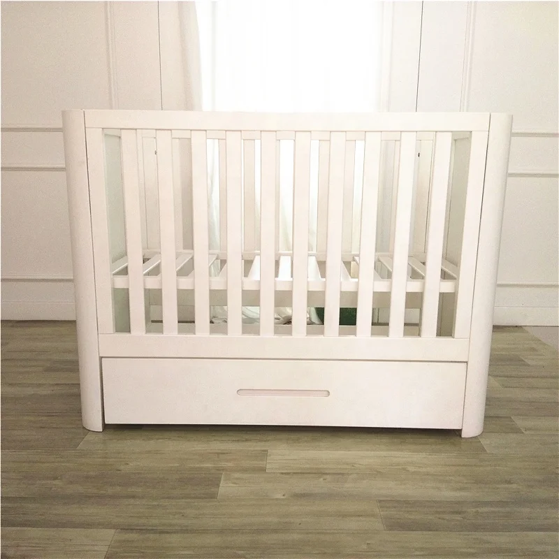 Manufacturer price Europe wooden baby cot bed new  luxury crib with drawer
