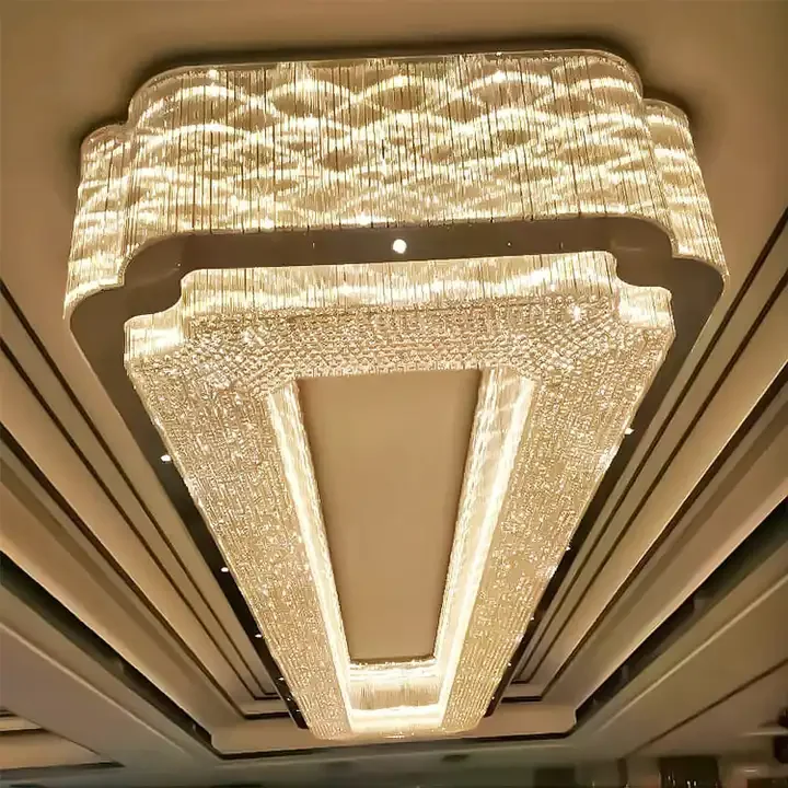 Hotel lobby villa engineering custom creative modeling lamp large modern light crystal chandelier ceiling luxury