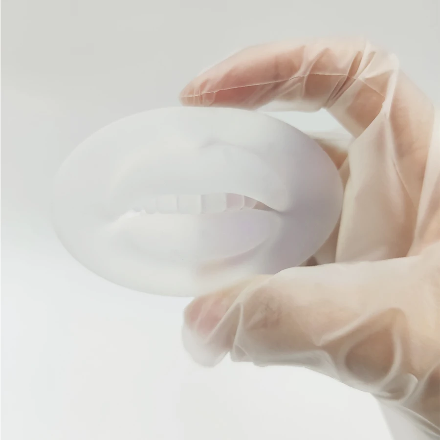 Transparent Permanent Makeup Lips with Teeth Practice Skin 3D Latex Silicon Practice Skin