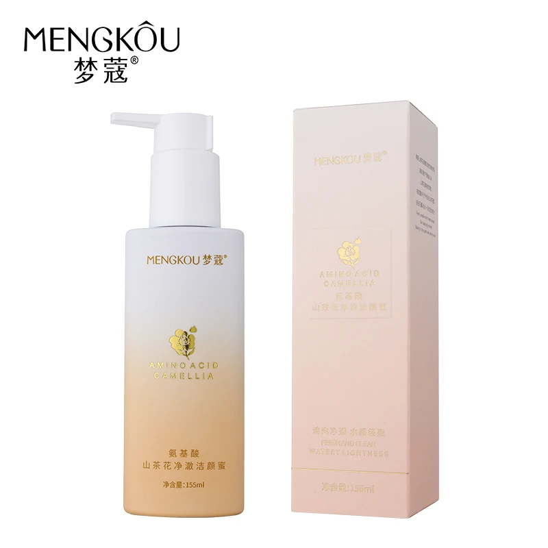 New Series Private Label Mengkou Deep Cleansing Skin Care Face Wash Moisturizing Amino Acid Camellia Foam Facial Cleanser