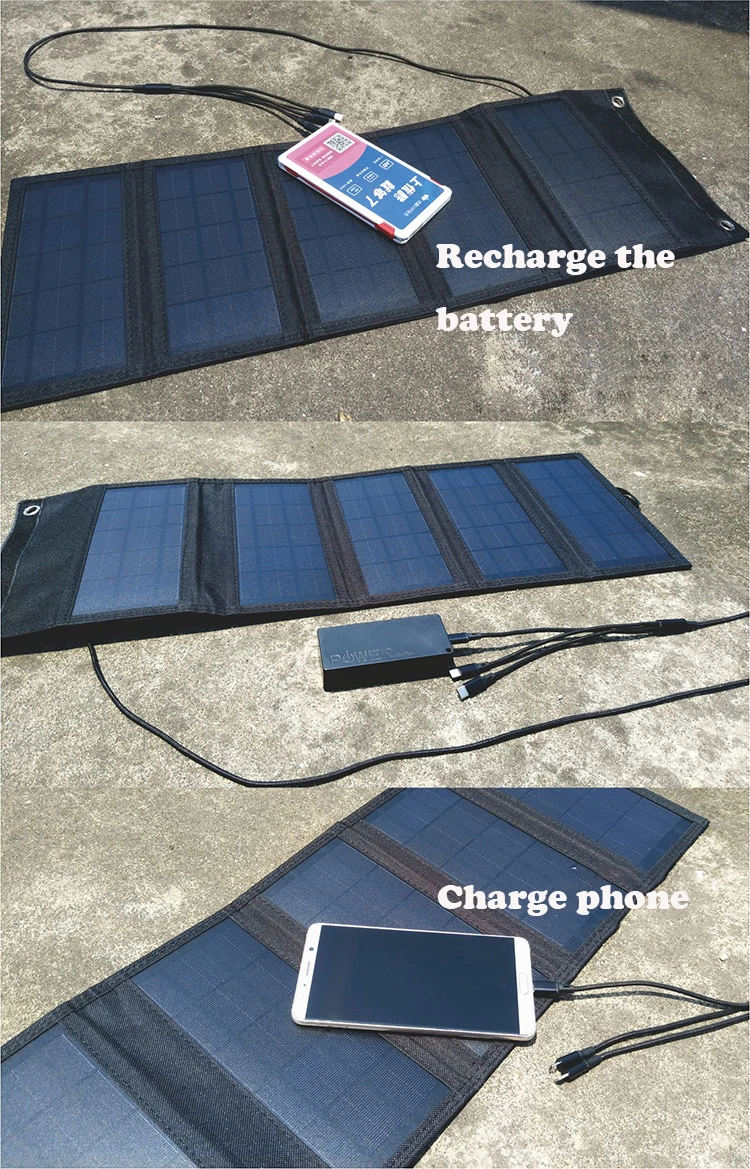 Customized Foldable Portable Solar Panel 15w 20w 28w 30w Usb Charger DC Port High Quality Conversion Home Use Solar Panel