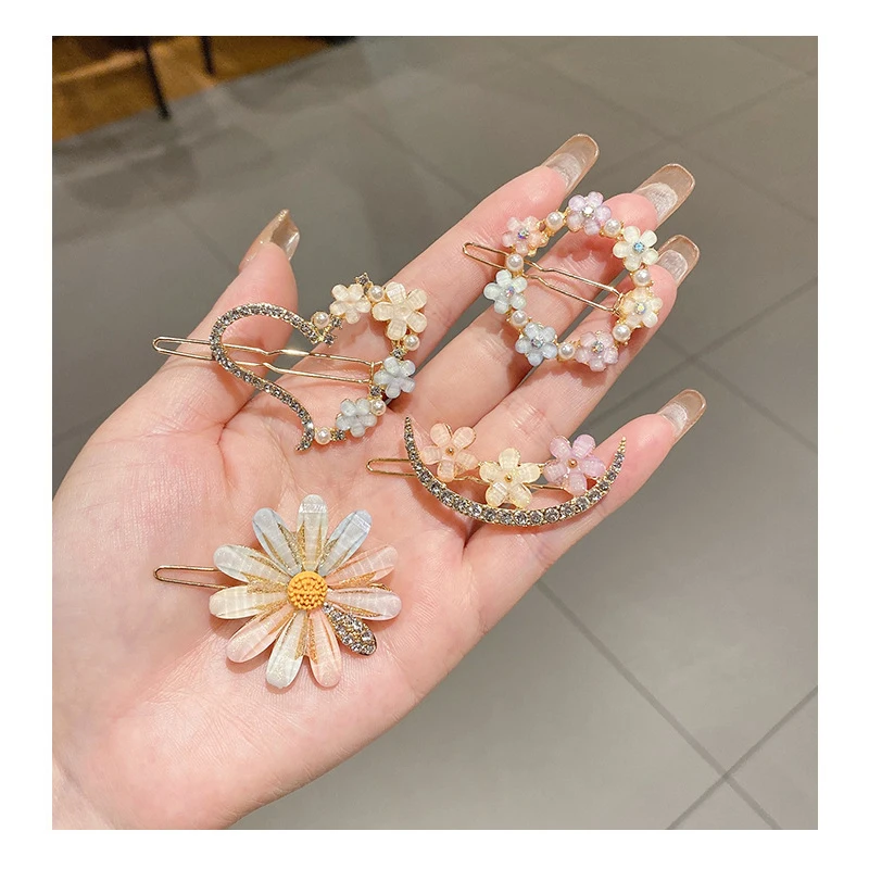 Wholesale Ladies Wedding Bridal Mermaid Luxury Crocodile Bling Butterfly Resin Chain Design Unbreakable Hair Clips