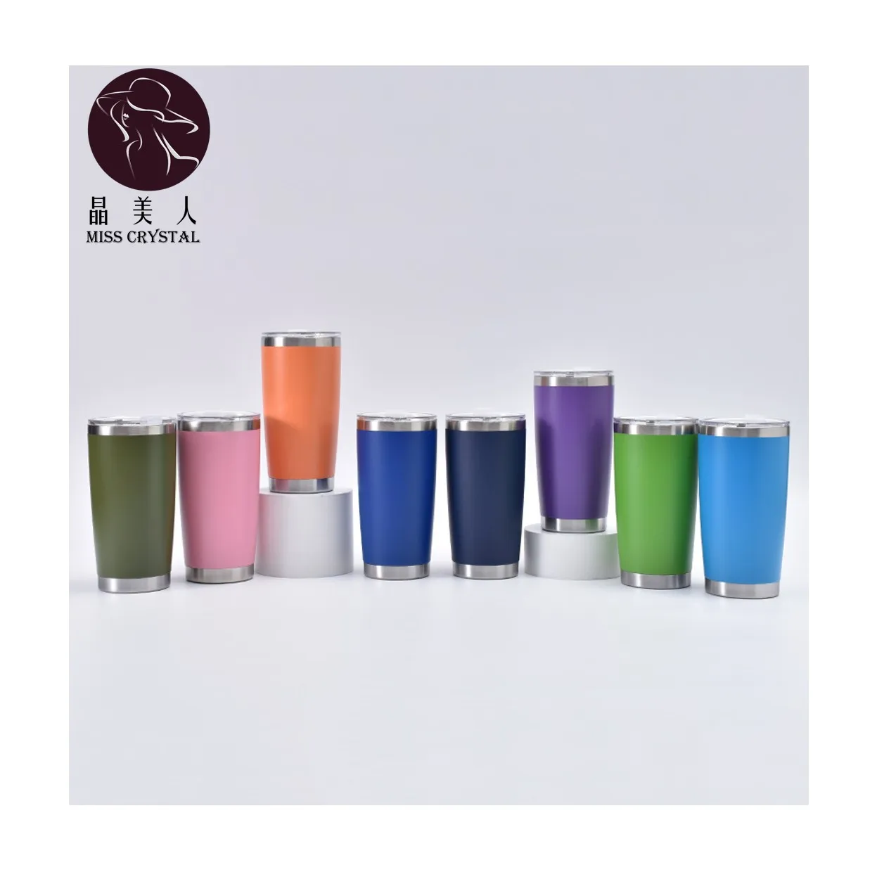 20oz Stainless Steel Car Cup Double-layer Cold Beer Mug Car Spray Vacuum Insulation Cup with lid Colors Customized