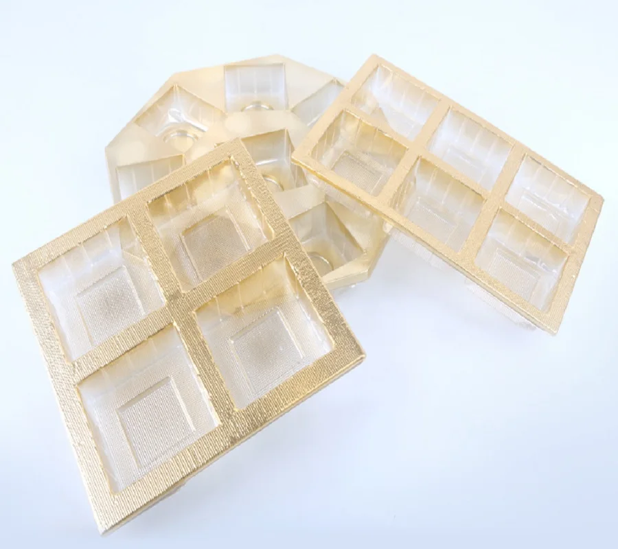 Food Grade Plastic PVC Chocolate Candy Tray Black Bottom Chocolate Blister Packing Cookies Trays PET Insert For Chocolate