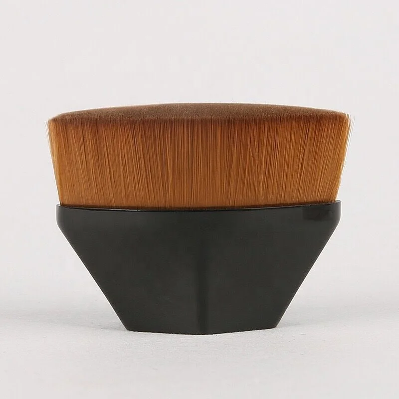 Wholesale Top Cosmetic Flat Brush Bamboo Fiber Hair Single Kabuki No Trace Foundation Brush For Makeup