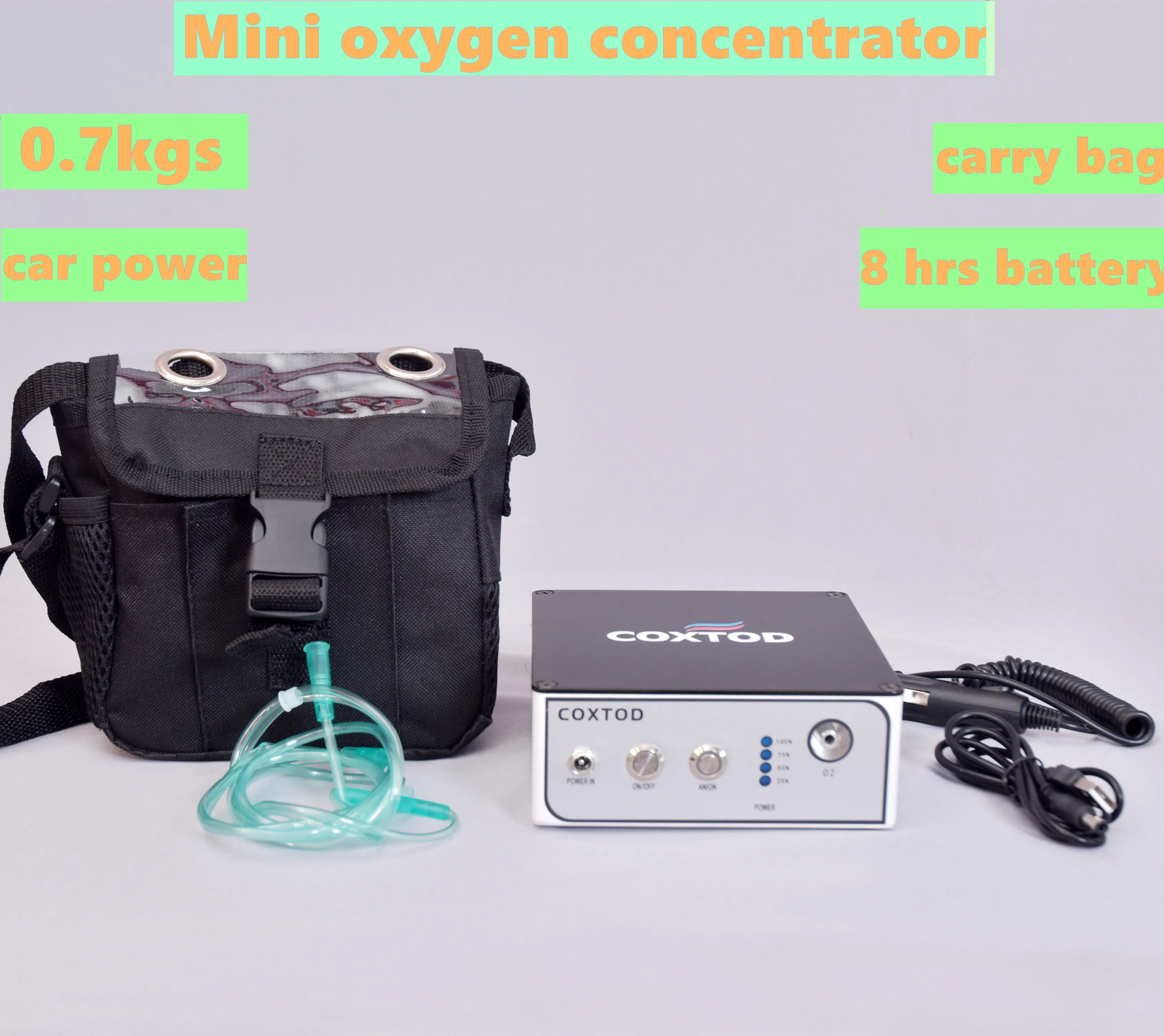 COXTOD Mini Oxygen Device 8 Hours Battery Oxygen Generator 24 Hours Continuous Oxygen Making Machine Anion O2 Bar