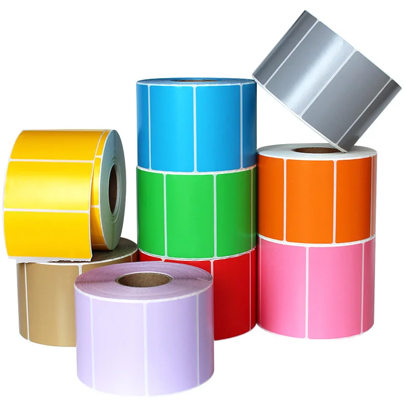 Multi Color Direct Thermal Printer Labels Writing Labels Custom Printing Stickers Product Logo Labels Bacode Stickers Rolls