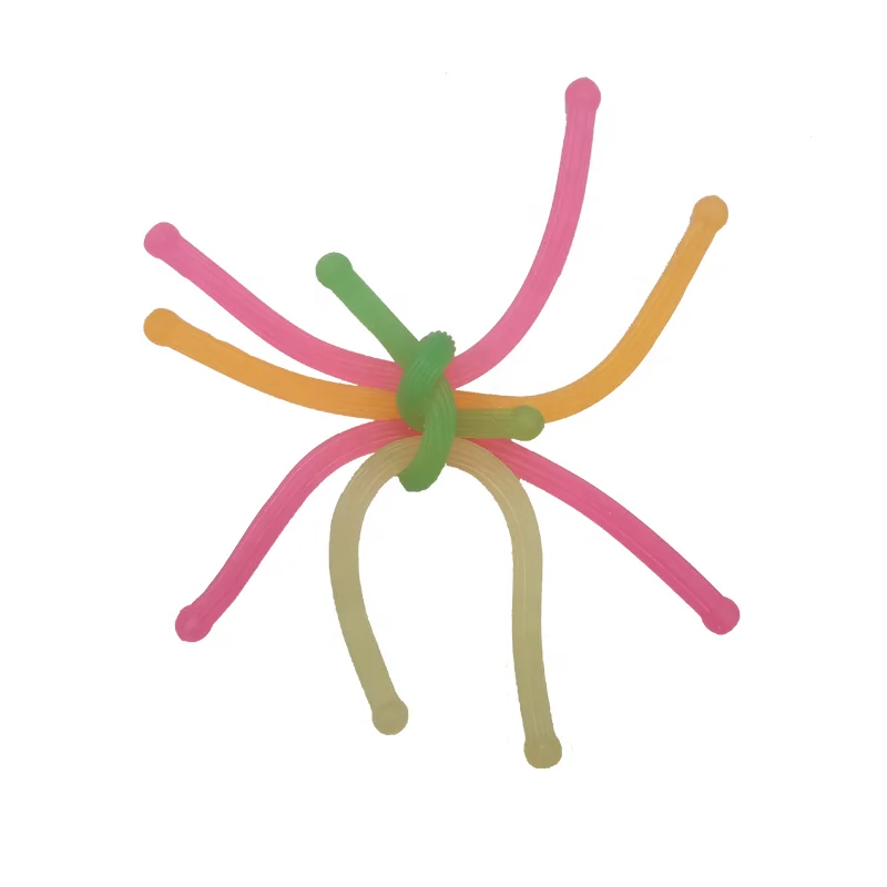 Hot Sale Anti Anxiety Stress Multicolor TPR Elastic Monkey Noodle Toys