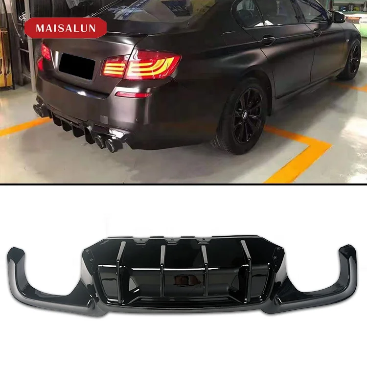 Gloss Black ABS Customizable Material R Style Car Rear bumpers Diffuser For BMW 5 Series F10 F18 M5 MT 2010-2017