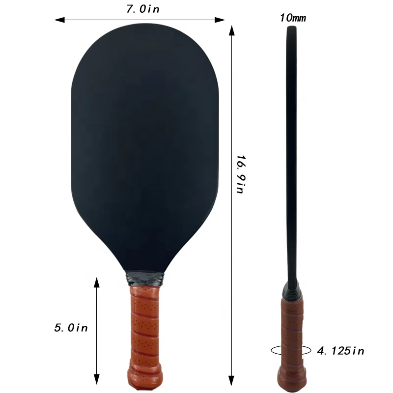 Manufacturer Customized Carbon Fiber Graphite T700 Carbon Fiber Edgeless Elongated thermoforming Pickleball Paddle