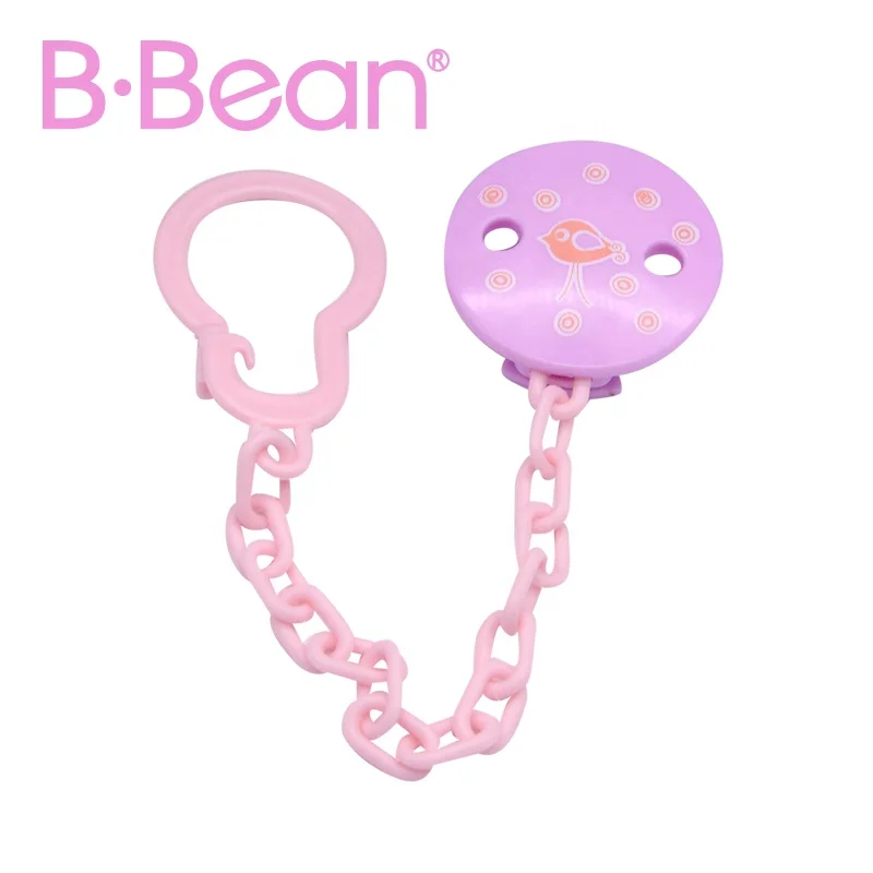 BBEAN Pacifier Clip Holder Safe Baby Pink Orthodontic Infant Pacifiers with Chain Holder