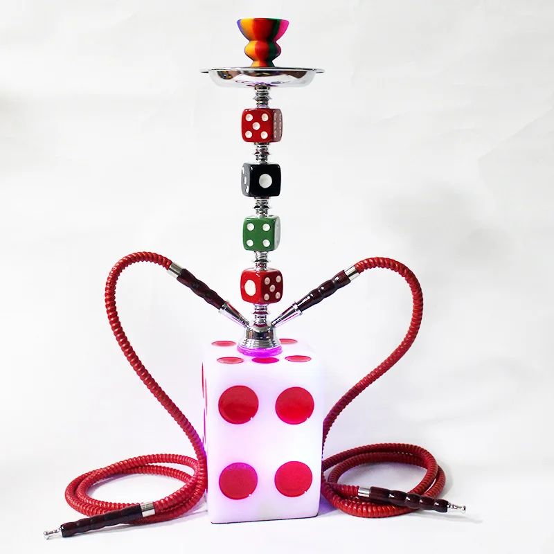 New Luxury Colorful Two Hose Shisha Cube Box Smoking Hookah for RUBIK