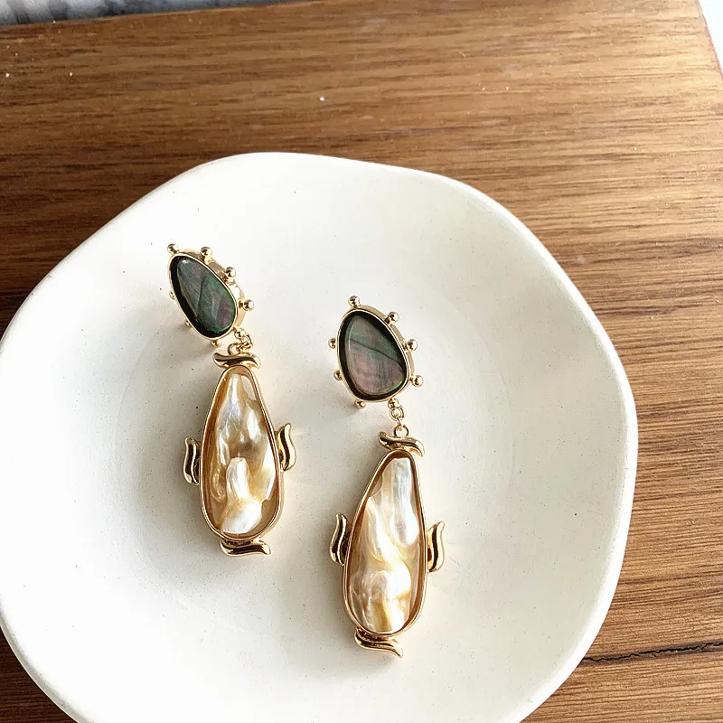 Natural Abnormity Baroque Pearl Earring With Pure Silver Needle