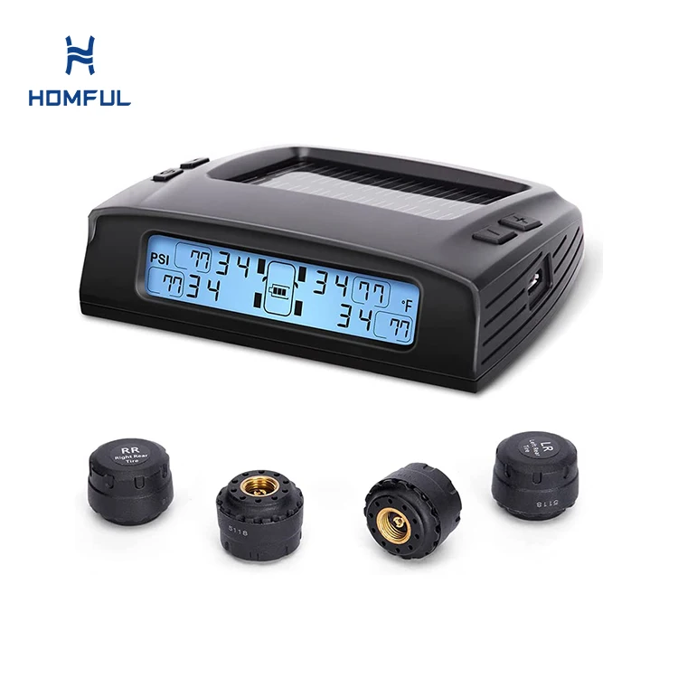 Система контроля давления в шинах HOMFUL RV (TPMS) с солнечным зарядным устройством 4 датчика