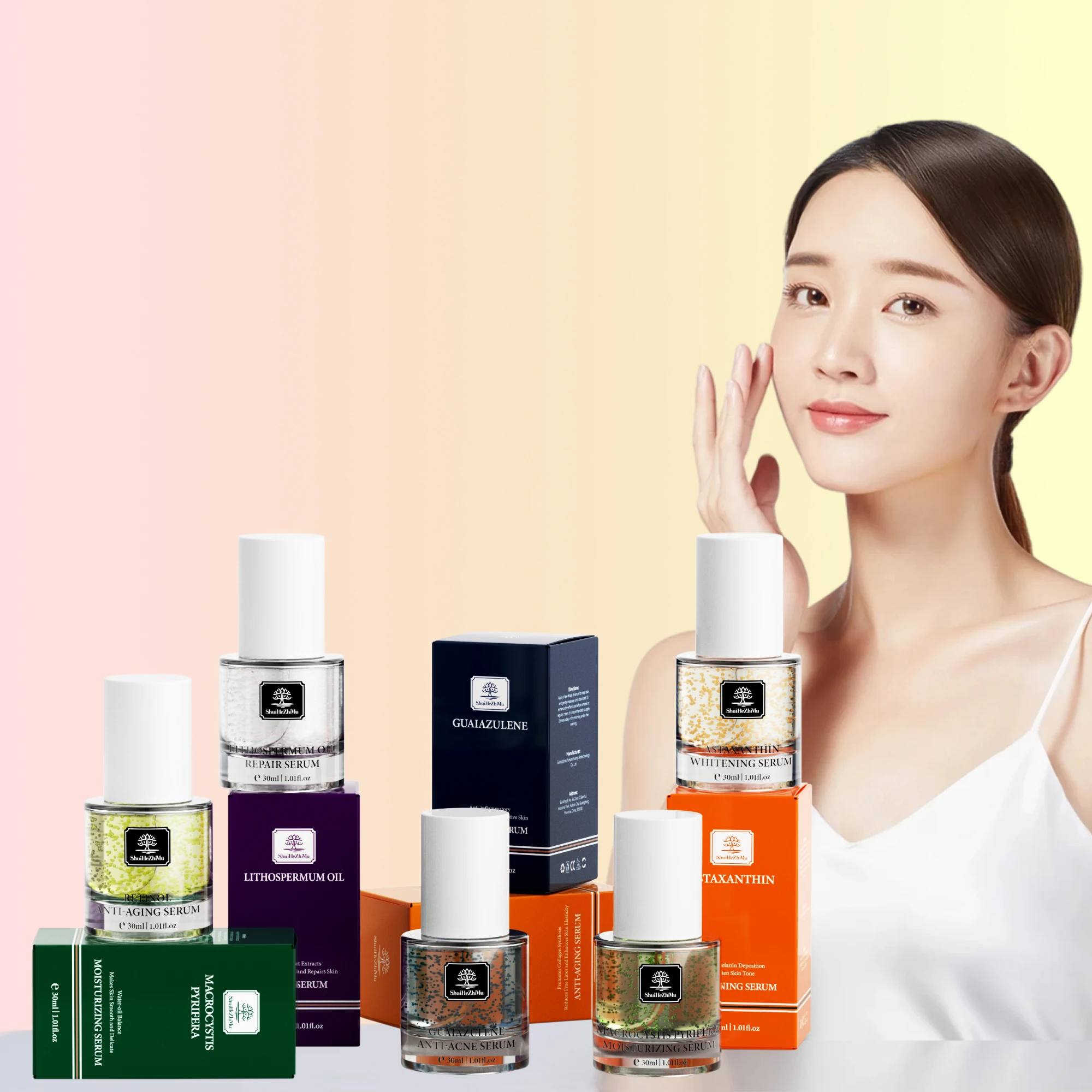 Private Label Facial Skin Care Face Serum Moisturizing Whitening Natural Organic Anti-acne Repair Collagen Retinol Serum