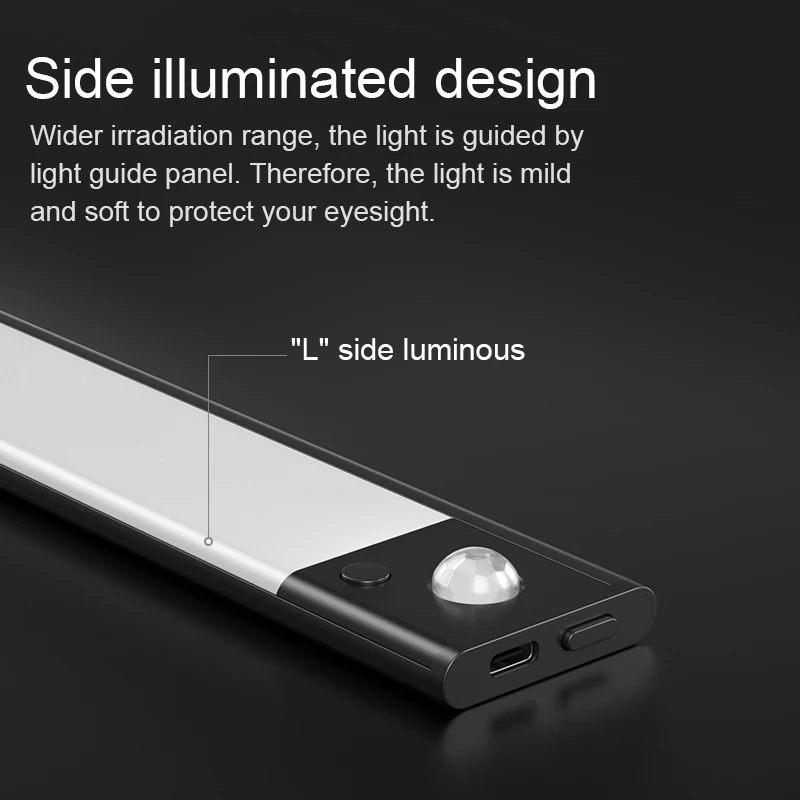 3 Color Temps USB Rechargeable Kitchen Night Lights 120 LED Motion Sensor Light for Closet, Stairs, Under Cabinet