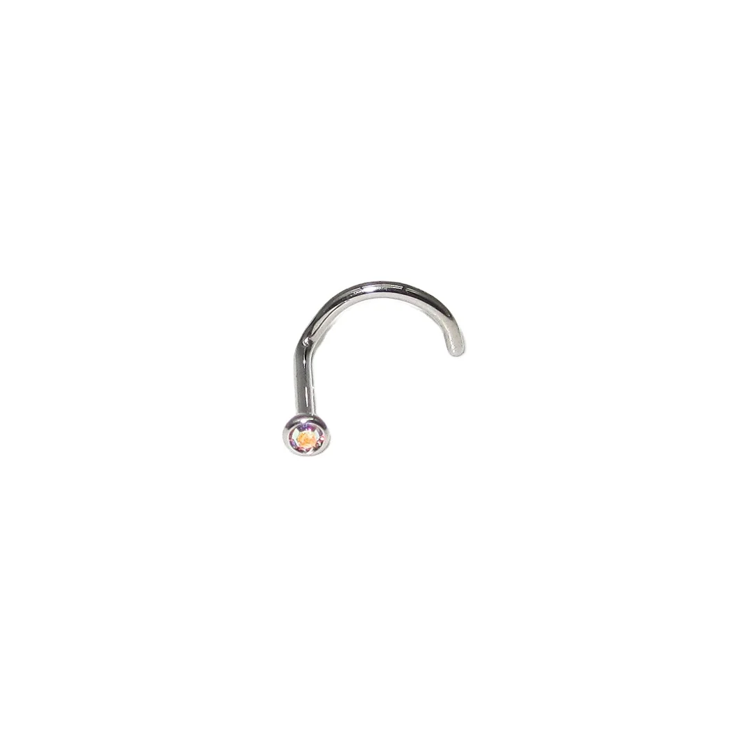G23 titanium bone L-bend screw nose rings hoop ring stainless steel body piercing jewelry