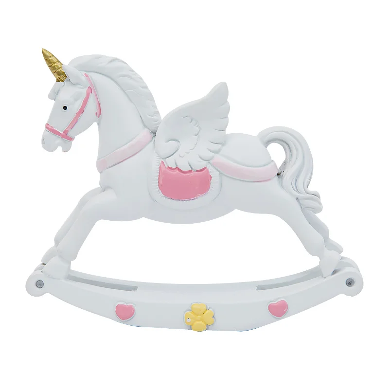 handmade resin cute horse figure kids birthday gifts pink unicorn figurines