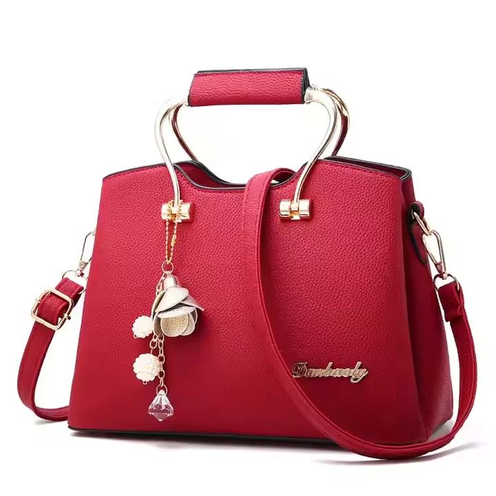 2024 Wholesale Luxury Ladies Women Handbags PU Leather Floral Print Decoration Zipper Closure Casual Pattern Handbags