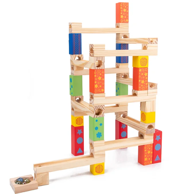 outdoor Nootropic parent-child wooden stacking tower Marbles building blocks tumbling tower games toys