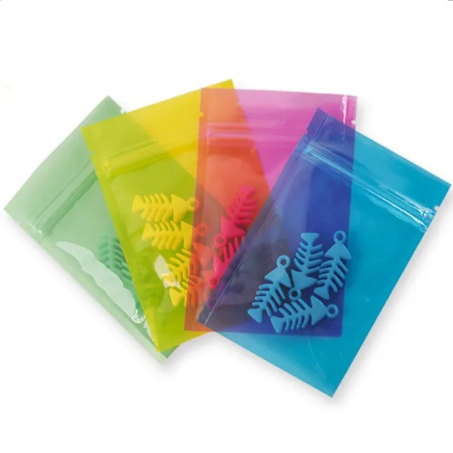 Colorful transparent lovely self-sealing bag fruit herbal tea snack bag