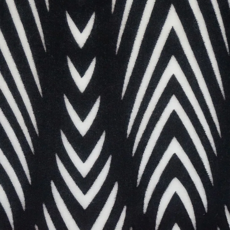 Горячий стиль Черный волны полиэстер жаккард бархат ткань для свадебного платья