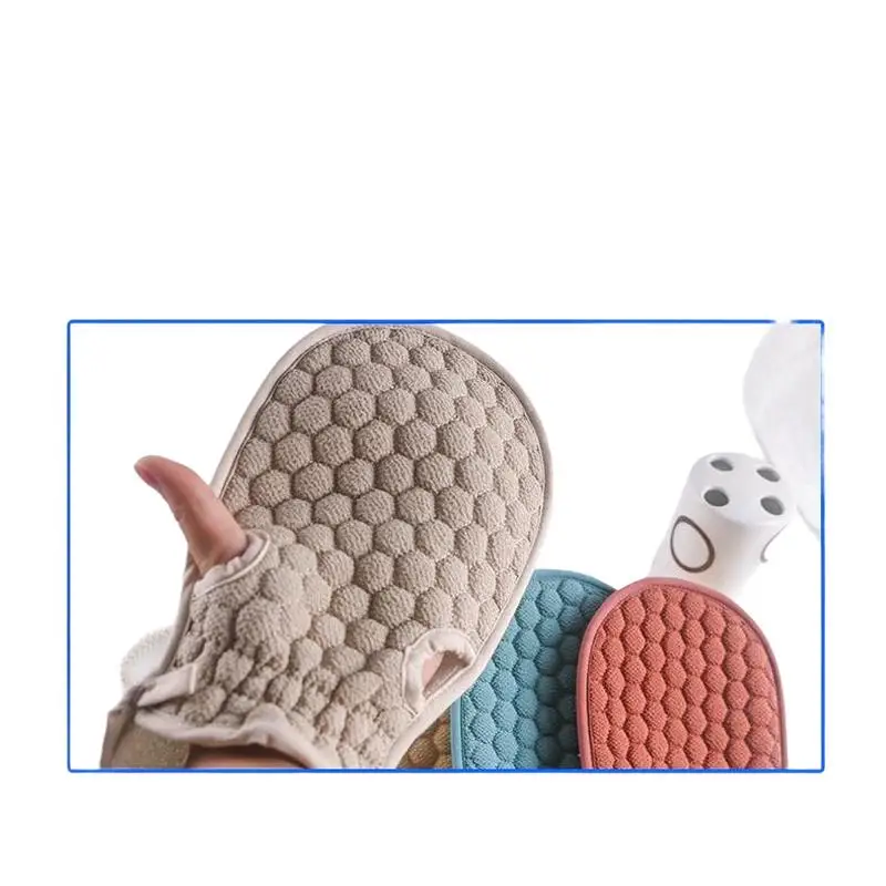 Cat Bath Glove Dog Exfoliating Scrub Shaped Yarn Baby Shower Double Sided Soft Five Fingers Loofah Thick Bathing Gloves