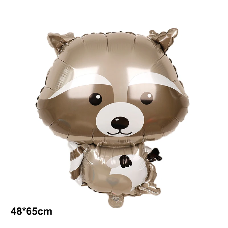 Lovely Forest Animal Aluminum Foil Cartoon Balloon Hedgehog Fox Panda Squirrel Shape Happy Birthday  Balloon Party Decoration