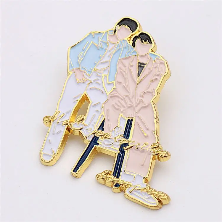 Cartoon Gift Badges Cute Handsome Boy Alloy Drop Plated Brooch