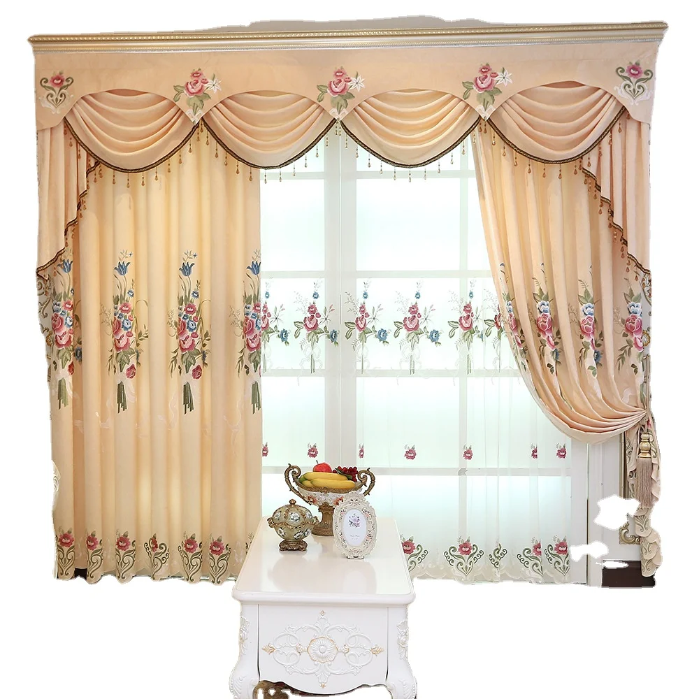 Шторы в европейском стиле для гостиной столовой спальни роскошные шенилловые шторы с вышивкой готовый продукт