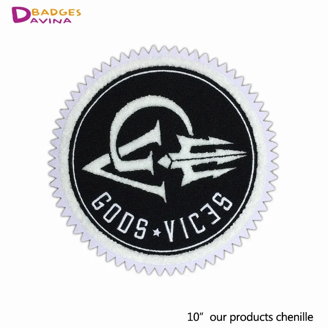 
Double layer towel embroidery chenille custom letter patches clothing labels 
