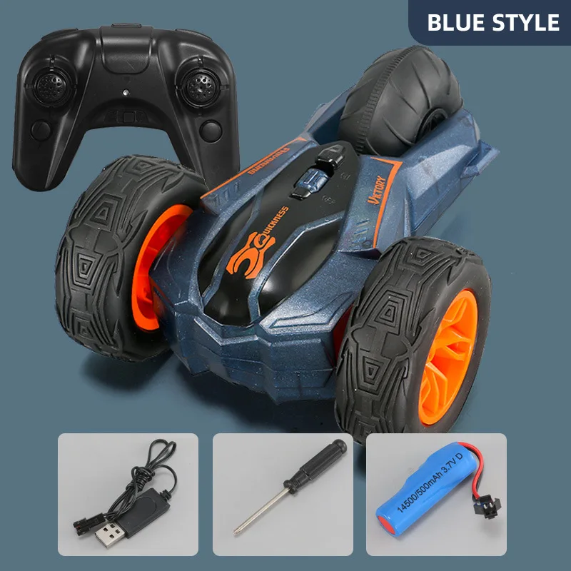 Green/Blue Remote Control RC Car Toys Stunt Racing 2.4ghz High Speed Scale Three Wheel Drift Performance Electric Car For Kids