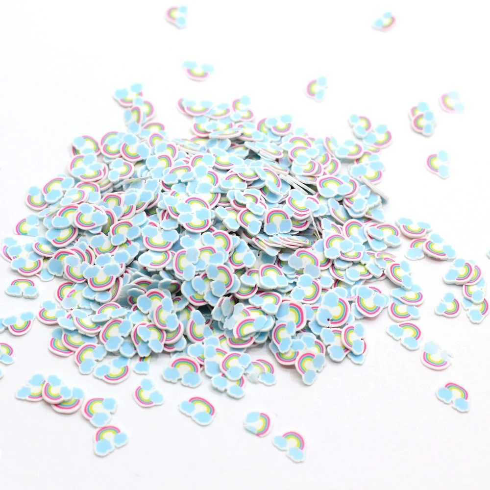 
Blue Rainbow Slices Sprinkles For Slime Supplies Toy Polymer Clay Charms Accessories Addition For Fluffy Clear Slime 