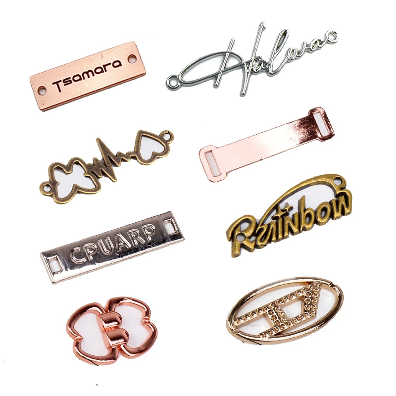 Fashion Design Engraved Embossed Brand Name Custom Metal Logo Labels Tag for Clothing