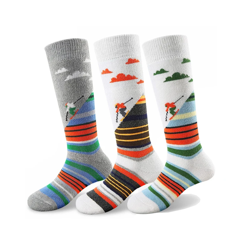 Customized professional ski socks long tube thermal sole hiking outdoor sports socks skiing socks