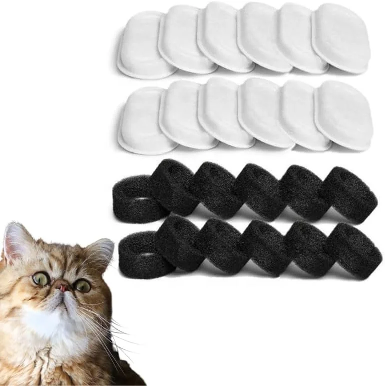 Cat Water Fountain Filters for 108/3.2L& 67oz/2L Stainless Steel Pet Water Dispenser Fountain Filter Replacement