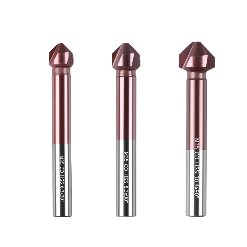 20.5mm 3 Flute 90 Degree HSS M35 Cobalt Countersink Chamfering Tool Drill Bits for Stainless Steel Aluminum Alloy